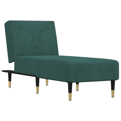 Chaise Longue in Velluto Verde Scuro - homemem39