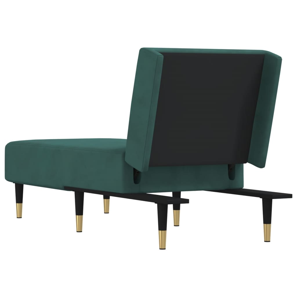 Chaise Longue in Velluto Verde Scuro - homemem39