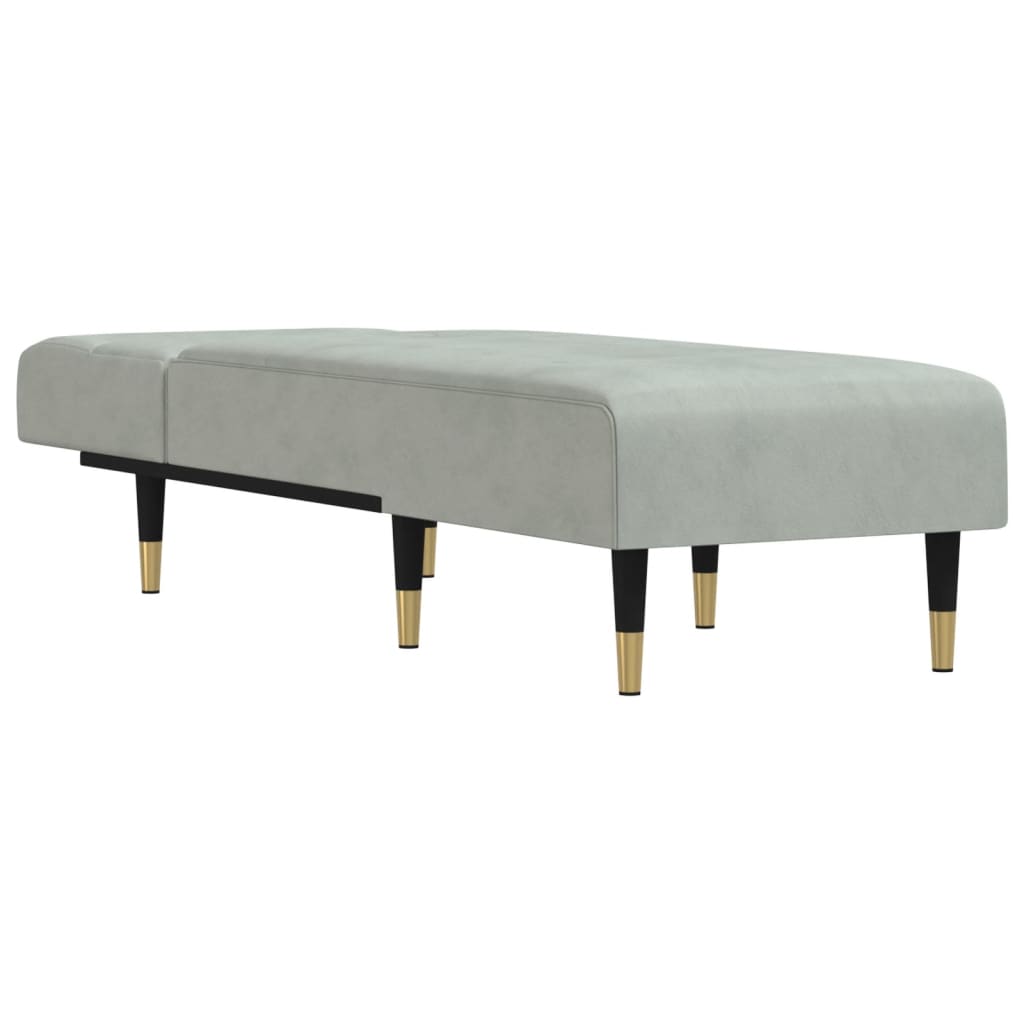 Chaise Longue in Velluto Grigio Chiaro - homemem39