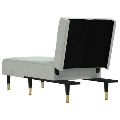 Chaise Longue in Velluto Grigio Chiaro - homemem39