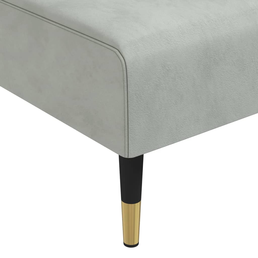 Chaise Longue in Velluto Grigio Chiaro - homemem39
