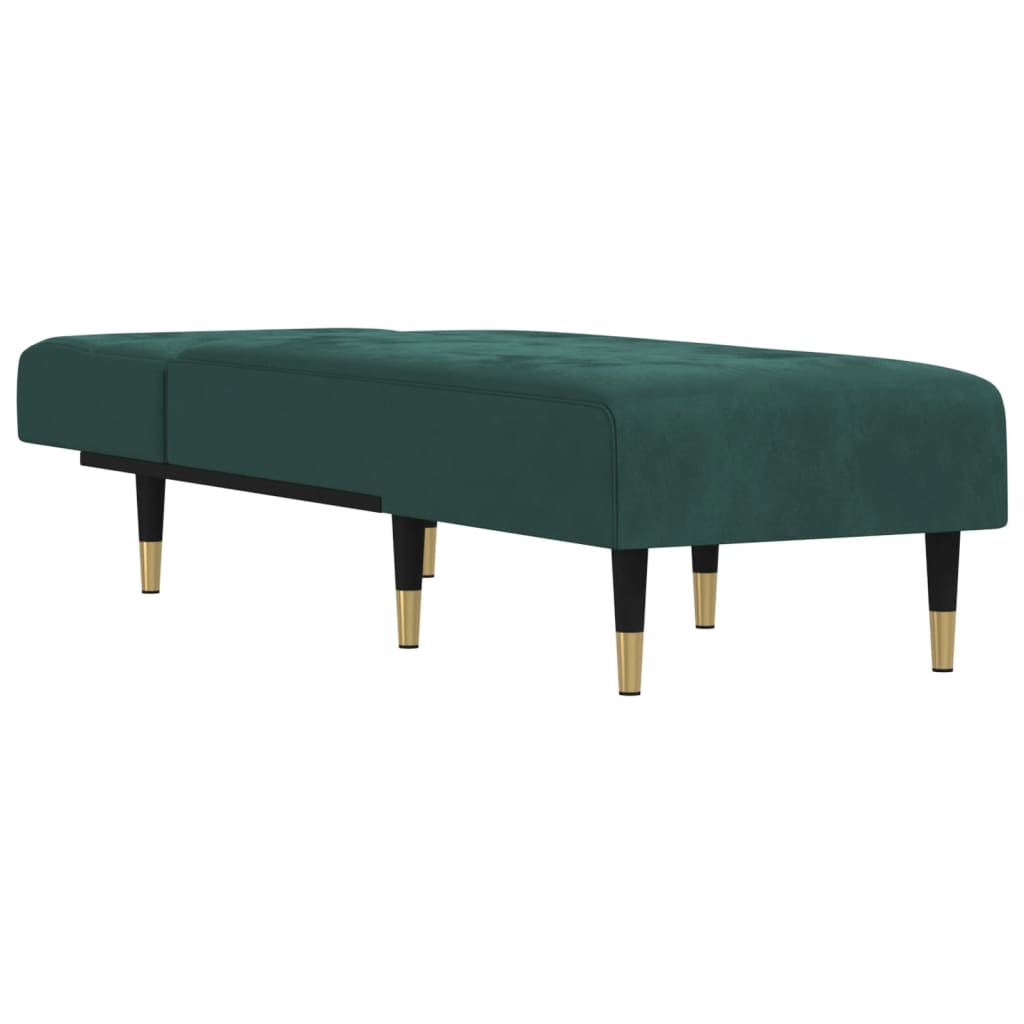 Chaise Longue in Velluto Verde Scuro - homemem39