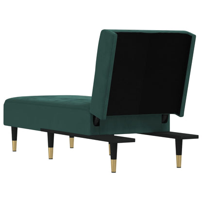 Chaise Longue in Velluto Verde Scuro - homemem39