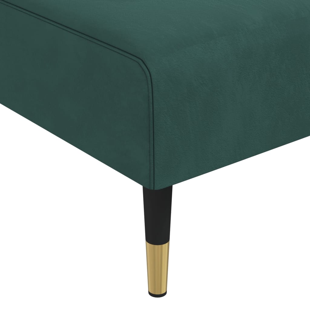 Chaise Longue in Velluto Verde Scuro - homemem39