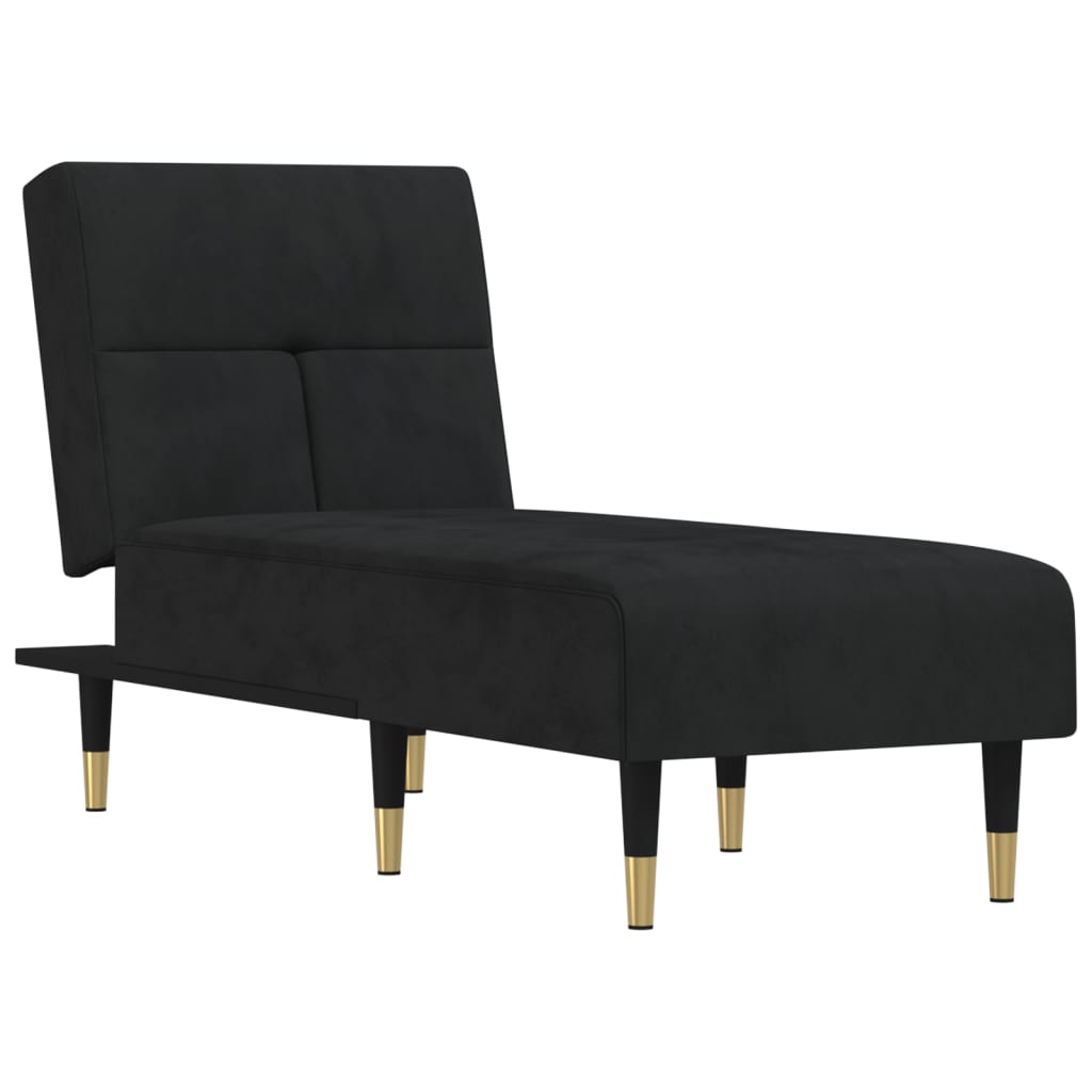 Chaise Longue in Velluto Nero - homemem39