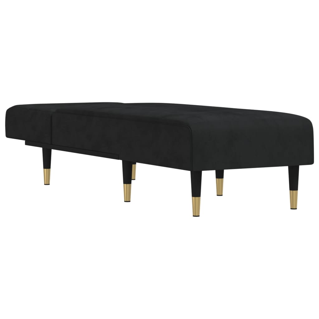 Chaise Longue in Velluto Nero - homemem39