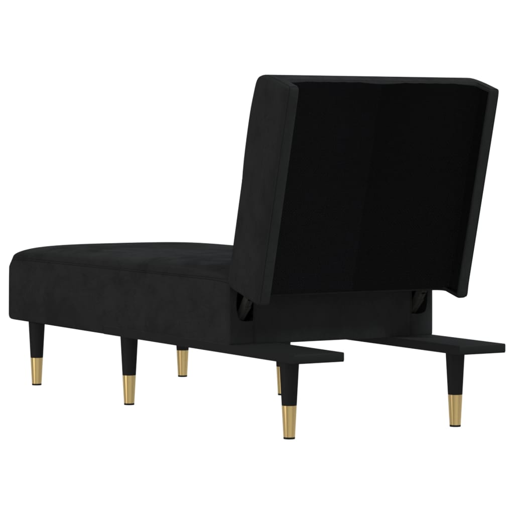 Chaise Longue in Velluto Nero - homemem39