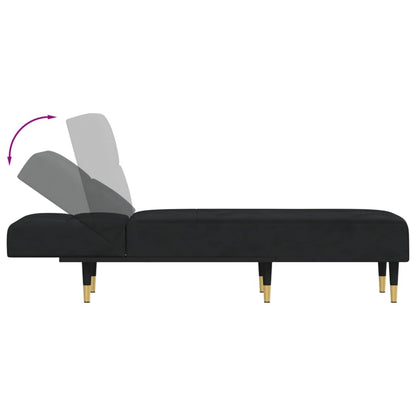 Chaise Longue in Velluto Nero - homemem39