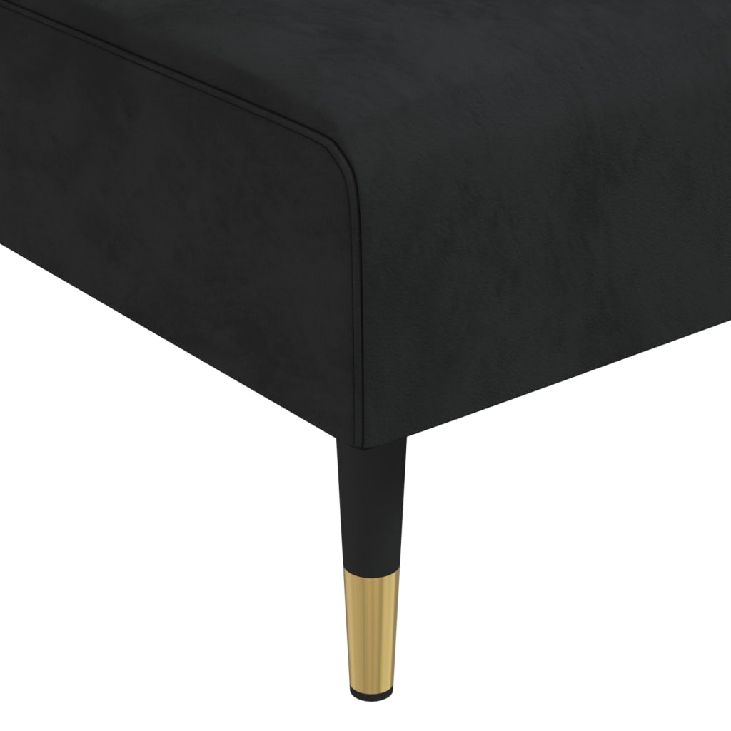 Chaise Longue in Velluto Nero - homemem39