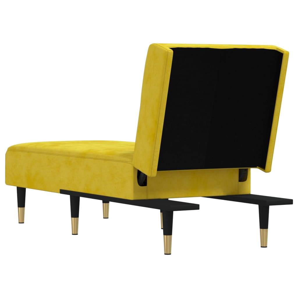 Chaise Longue in Velluto Giallo - homemem39