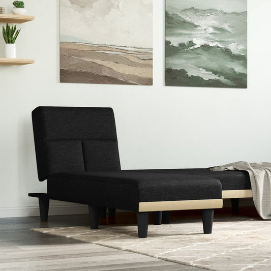 Chaise Longue in Tessuto Nero - homemem39
