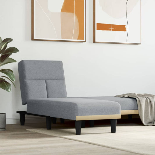 Chaise Longue in Tessuto Grigio Chiaro - homemem39