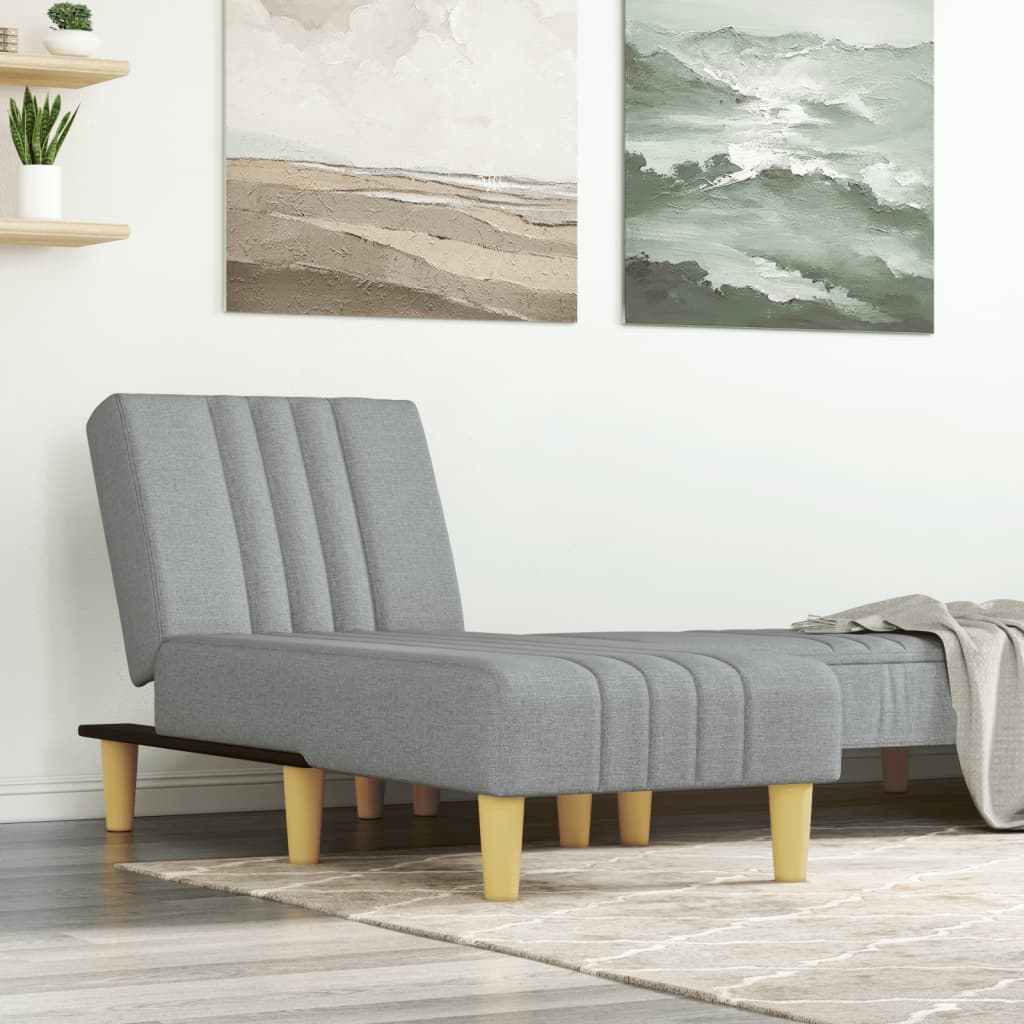 Chaise Longue in Tessuto Grigio Chiaro - homemem39