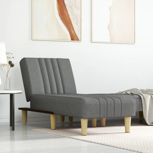 Chaise Longue in Tessuto Grigio Scuro - homemem39