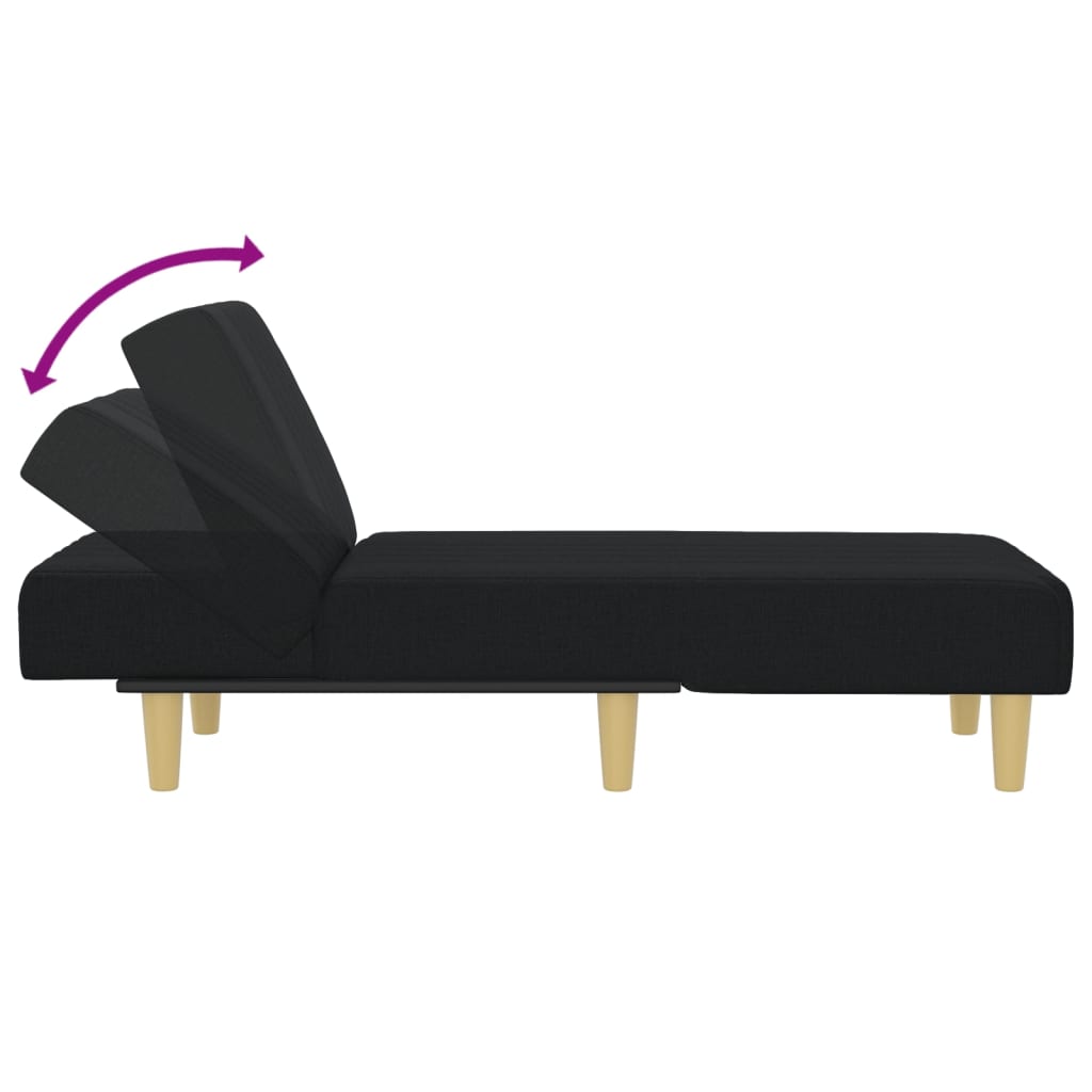 Chaise Longue in Tessuto Nero - homemem39