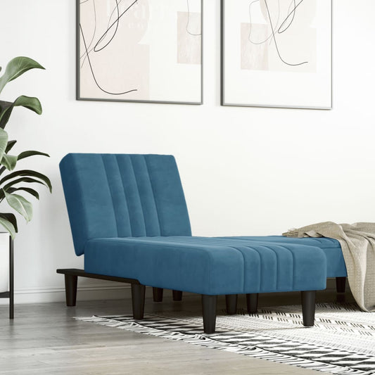 Chaise Longue in Velluto Blu - homemem39