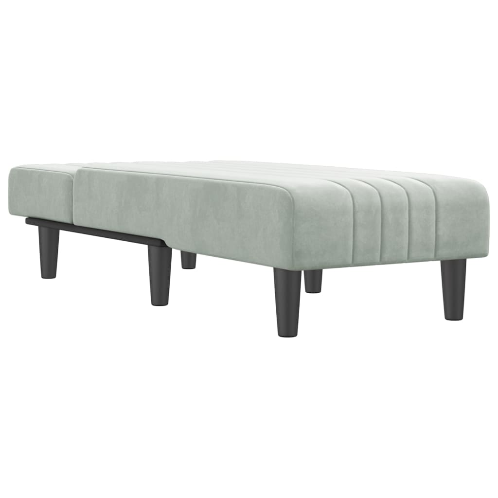 Chaise Longue in Velluto Grigio Chiaro - homemem39