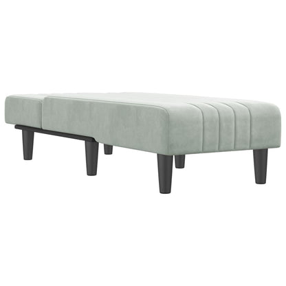 Chaise Longue in Velluto Grigio Chiaro - homemem39