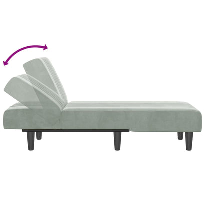 Chaise Longue in Velluto Grigio Chiaro - homemem39