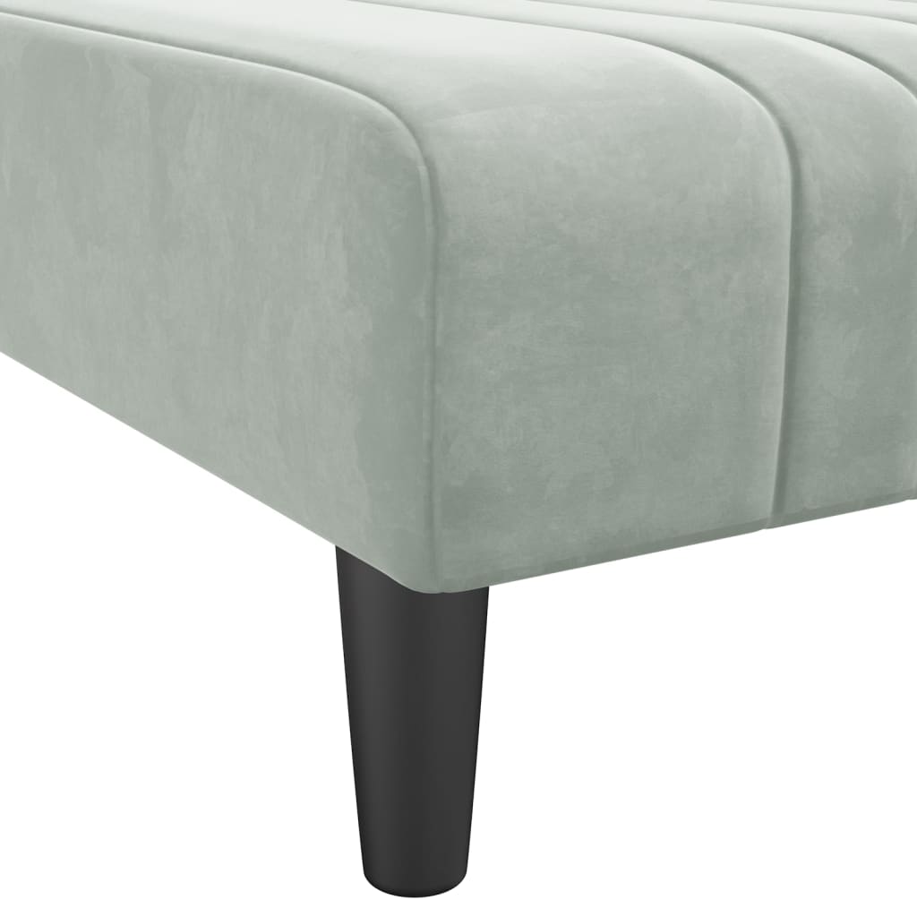 Chaise Longue in Velluto Grigio Chiaro - homemem39
