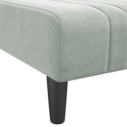Chaise Longue in Velluto Grigio Chiaro - homemem39