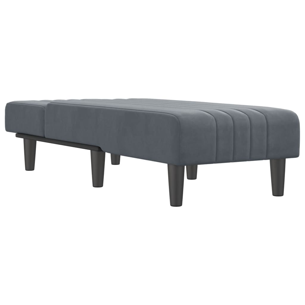 Chaise Longue in Velluto Grigio Scuro - homemem39