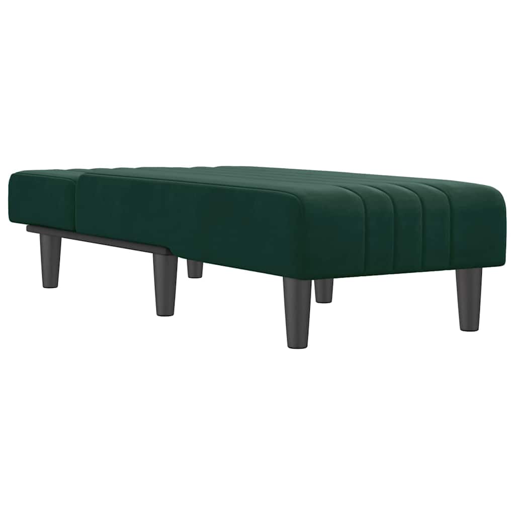 Chaise Longue in Velluto Verde Scuro