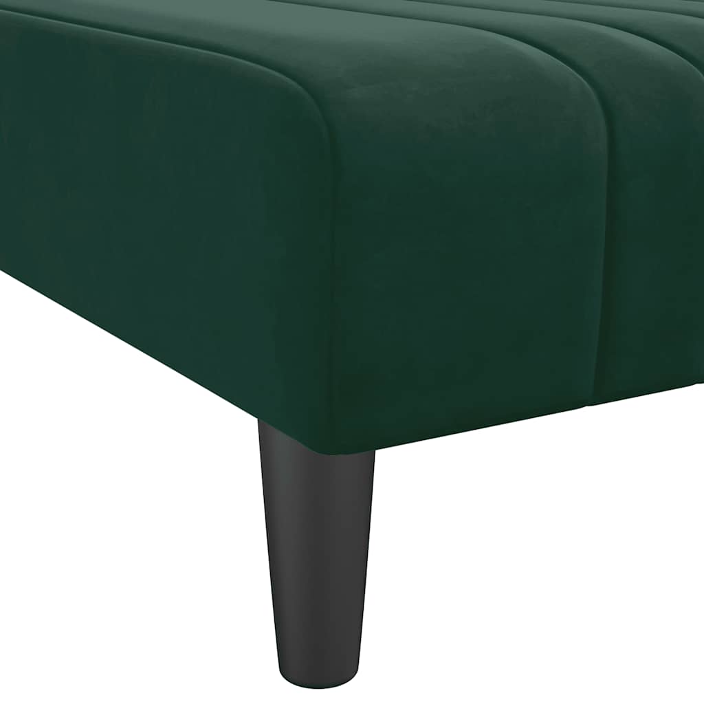 Chaise Longue in Velluto Verde Scuro