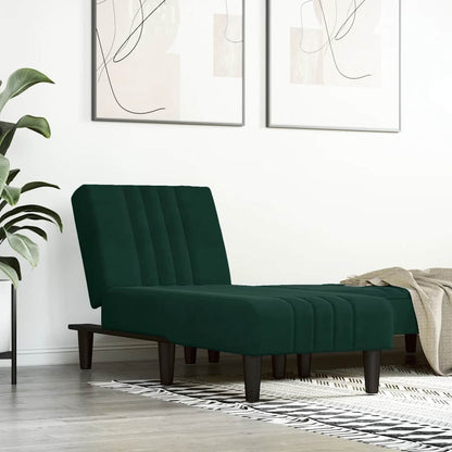 Chaise Longue in Velluto Verde Scuro