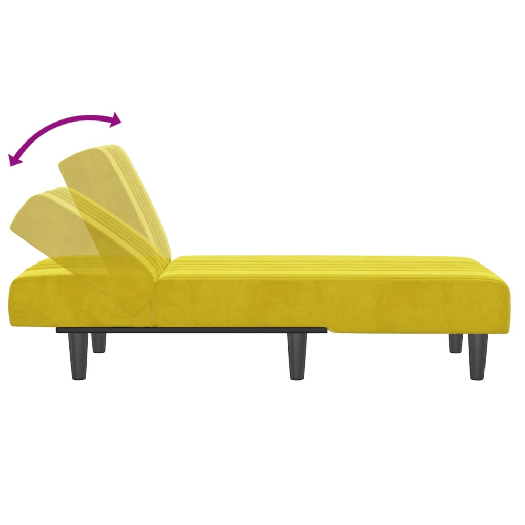 Chaise Longue in Velluto Giallo - homemem39
