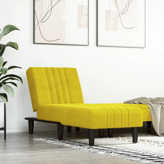Chaise Longue in Velluto Giallo - homemem39