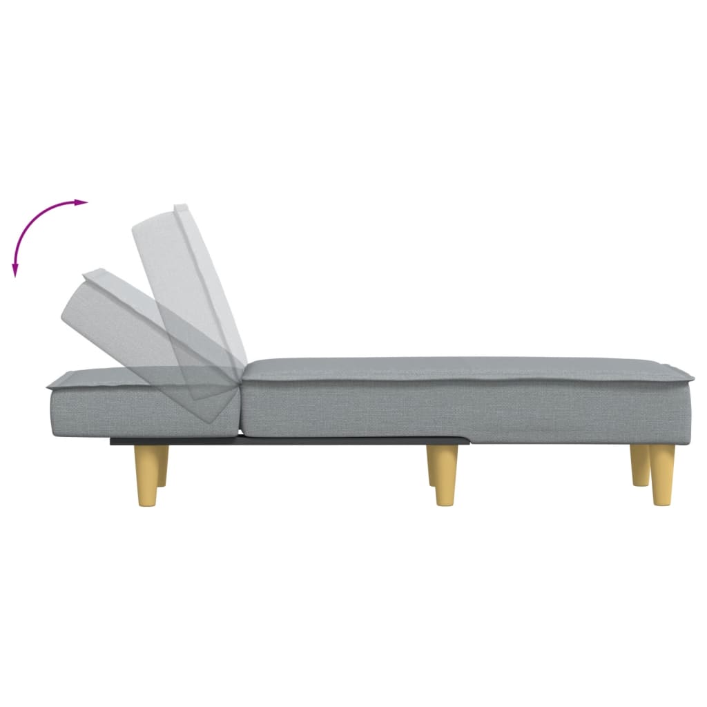 Chaise Longue in Tessuto Grigio Chiaro - homemem39
