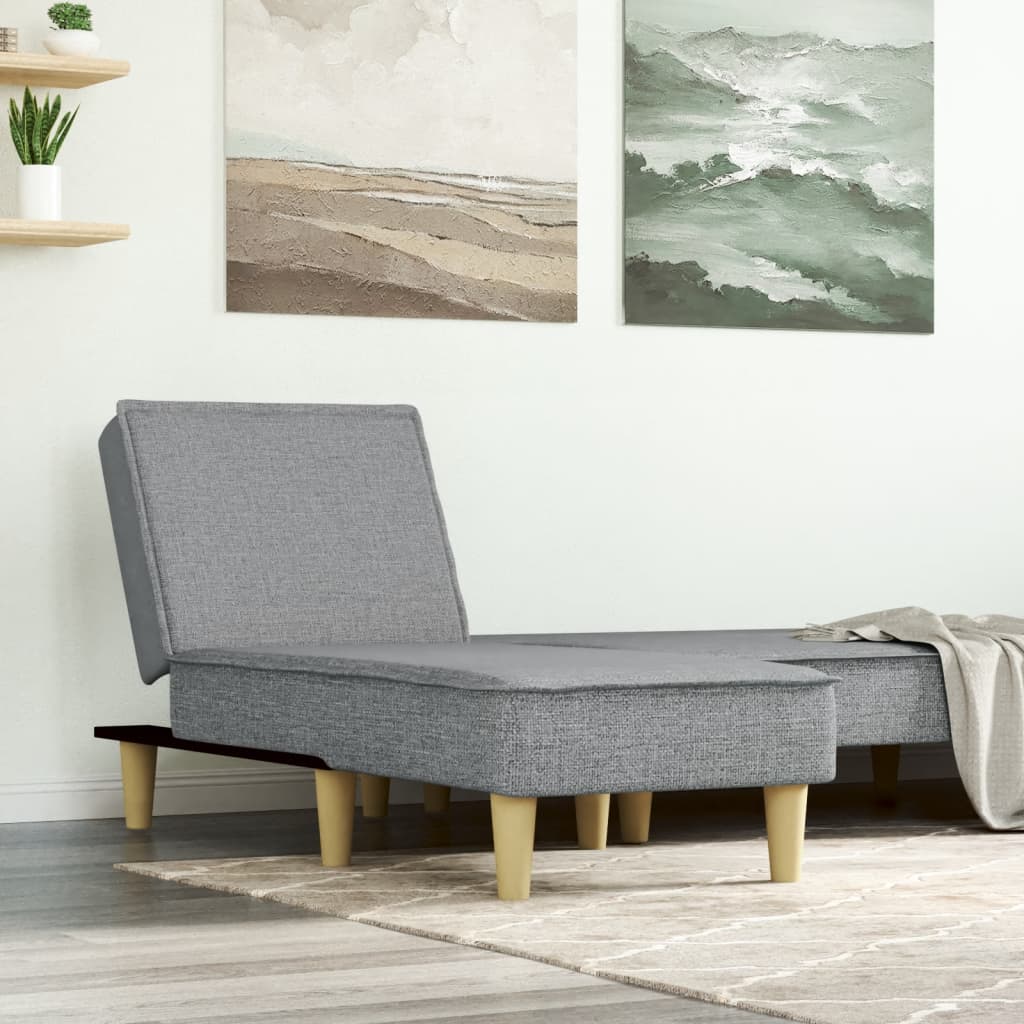 Chaise Longue in Tessuto Grigio Chiaro - homemem39
