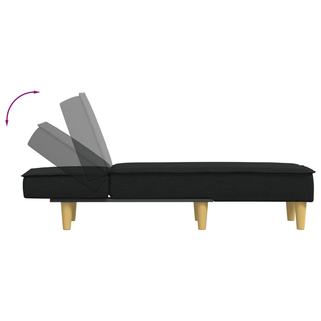 Chaise Longue in Tessuto Nero - homemem39