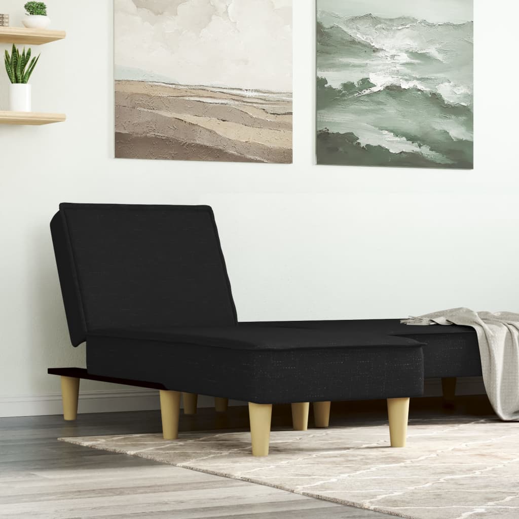 Chaise Longue in Tessuto Nero - homemem39
