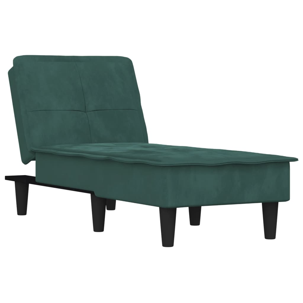 Chaise Longue in Velluto Verde Scuro - homemem39