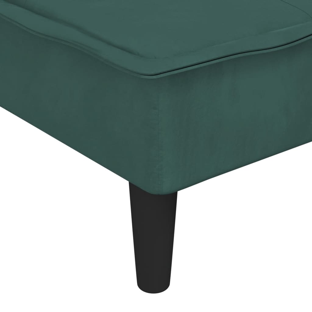 Chaise Longue in Velluto Verde Scuro - homemem39