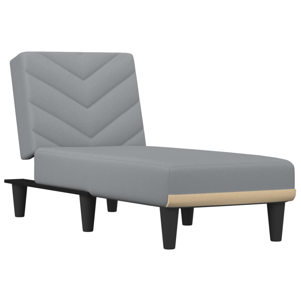 Chaise Longue in Tessuto Grigio Chiaro - homemem39