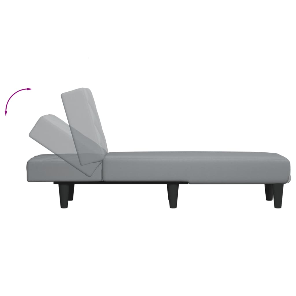 Chaise Longue in Tessuto Grigio Chiaro - homemem39