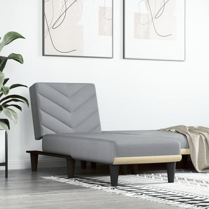 Chaise Longue in Tessuto Grigio Chiaro - homemem39