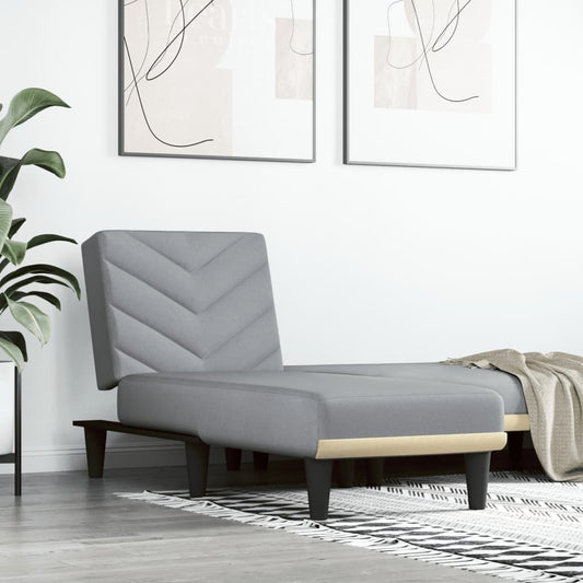 Chaise Longue in Tessuto Grigio Chiaro - homemem39