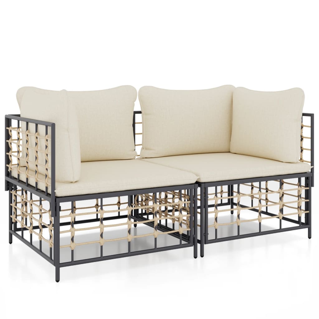 Divani Angolari Modulari con Cuscini 2 pz in Polyrattan - homemem39