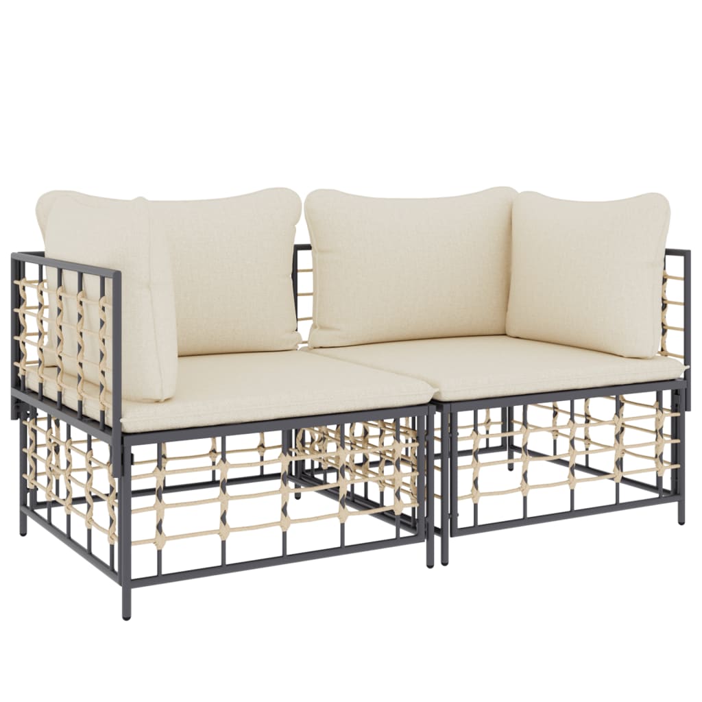 Divani Angolari Modulari con Cuscini 2 pz in Polyrattan - homemem39