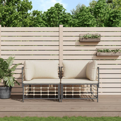 Divani Angolari Modulari con Cuscini 2 pz in Polyrattan - homemem39
