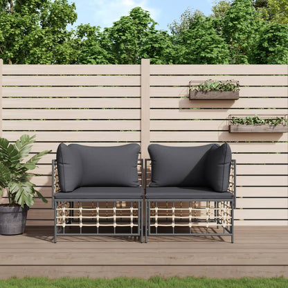 Divani Angolari Modulari con Cuscini 2 pz in Polyrattan - homemem39