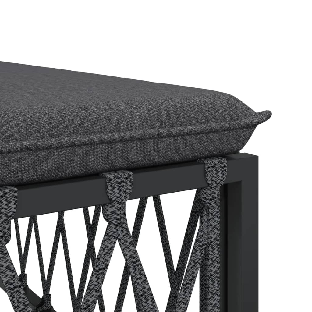 Set Salotto da Giardino 3 pz con Cuscini in Acciaio Antracite | homemem39