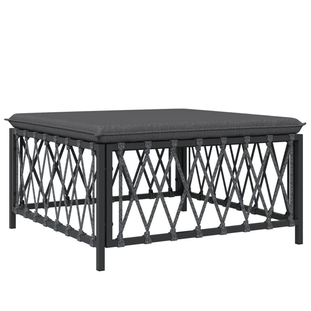 Set Salotto da Giardino 4 pz con Cuscini in Acciaio Antracite | homemem39