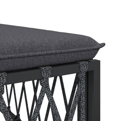Set Salotto da Giardino 4 pz con Cuscini in Acciaio Antracite | homemem39