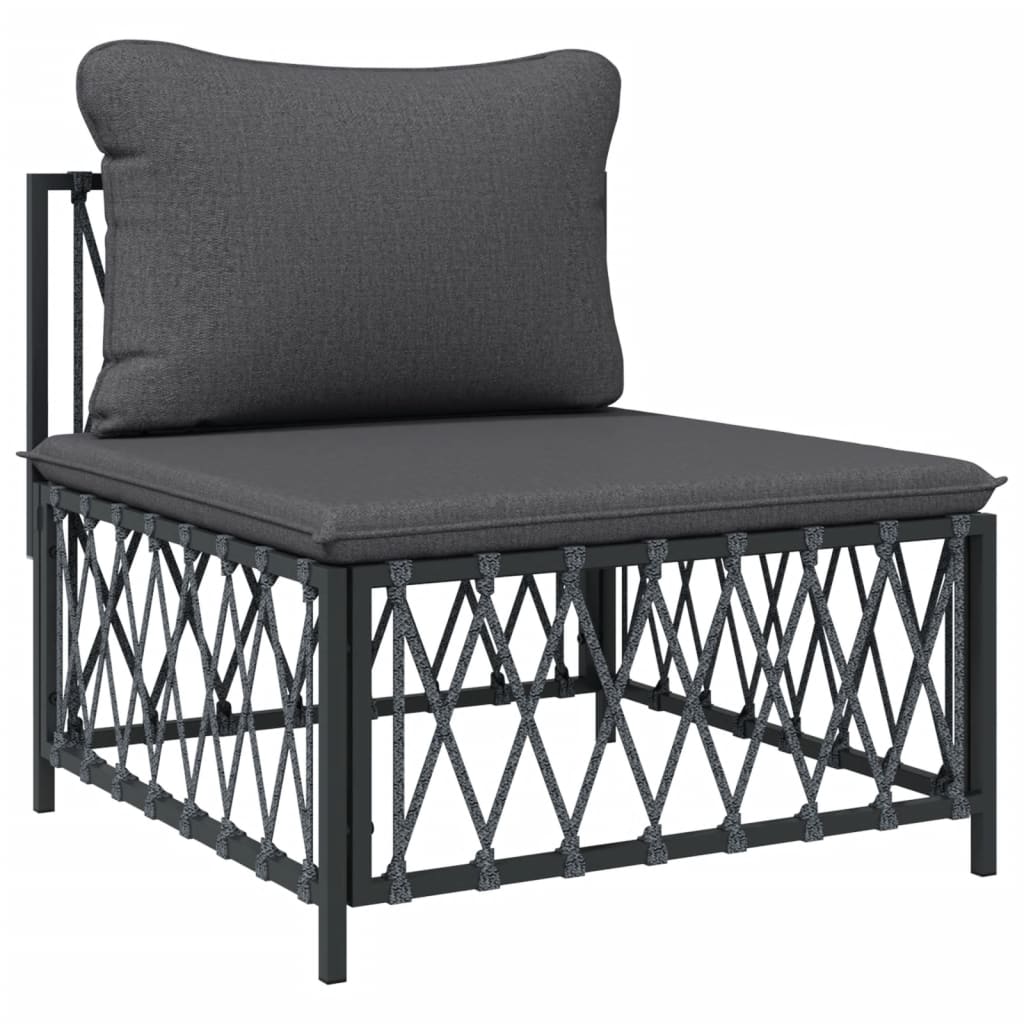Set Salotto da Giardino 5 pz con Cuscini in Acciaio Antracite | homemem39