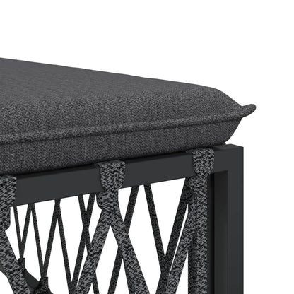 Set Salotto da Giardino 4 pz con Cuscini in Acciaio Antracite | homemem39